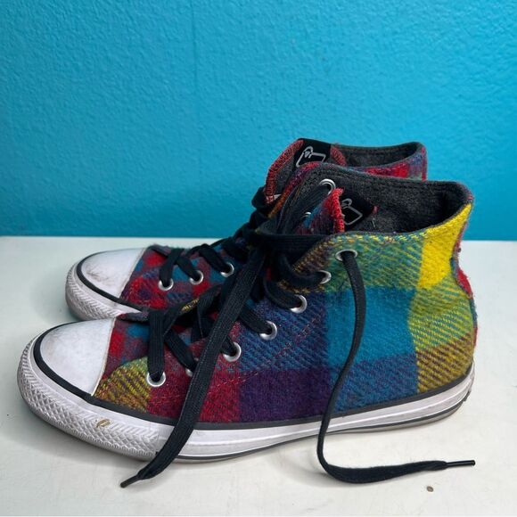 Converse Woolrich plaid high top shoes multicolored - Picture 3 of 8